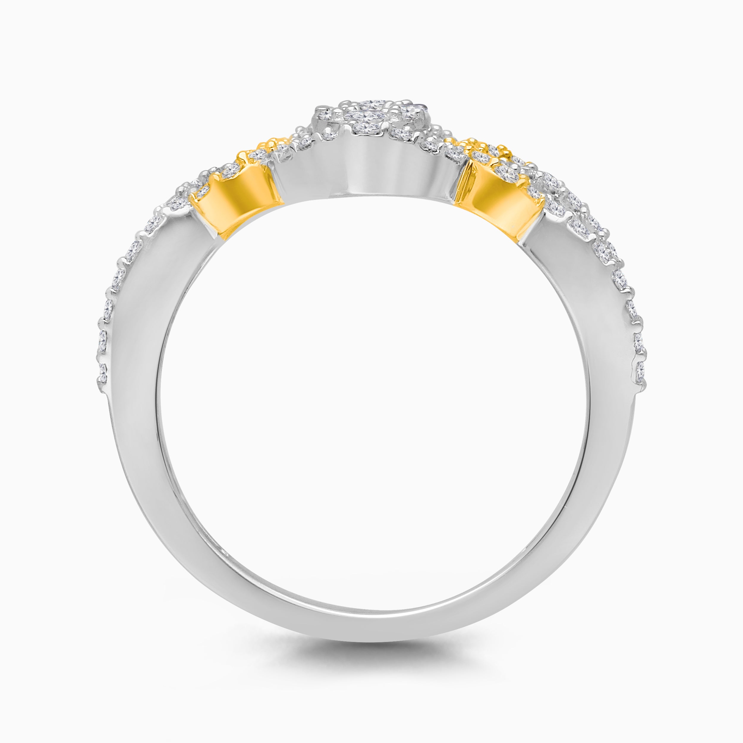Dual Tone Cluster Engagement Ring