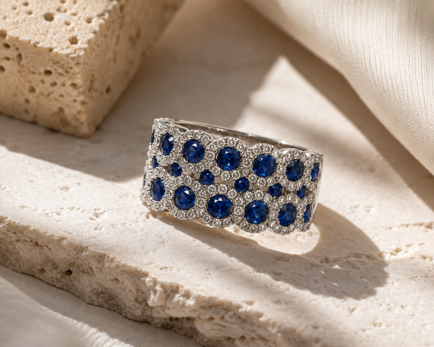 Round & Round Sapphire & Diamond Band