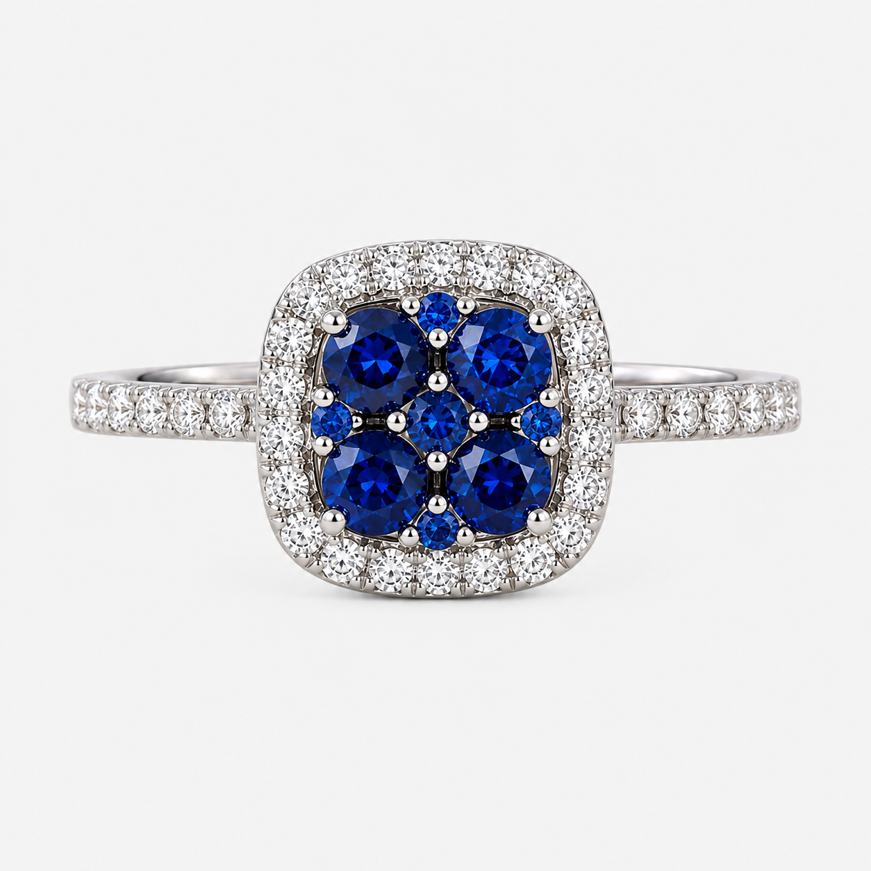 Blue Sapphire Mosaic Ring Blue Sapphire