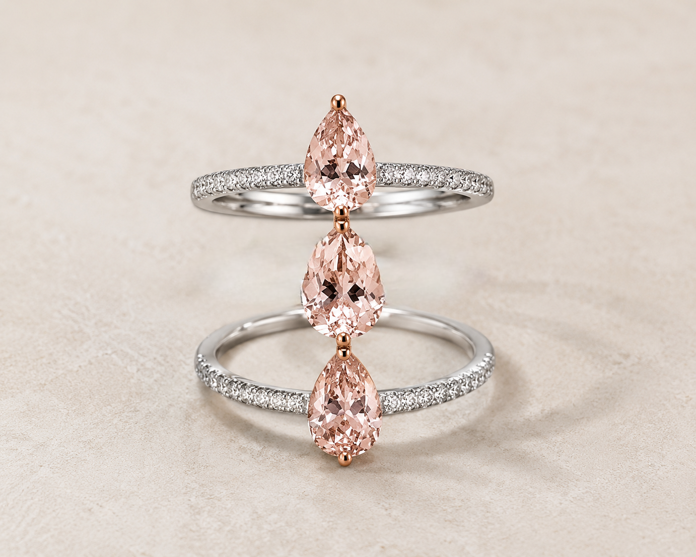 Tear Drop Morganite Fashion Ring Morganite