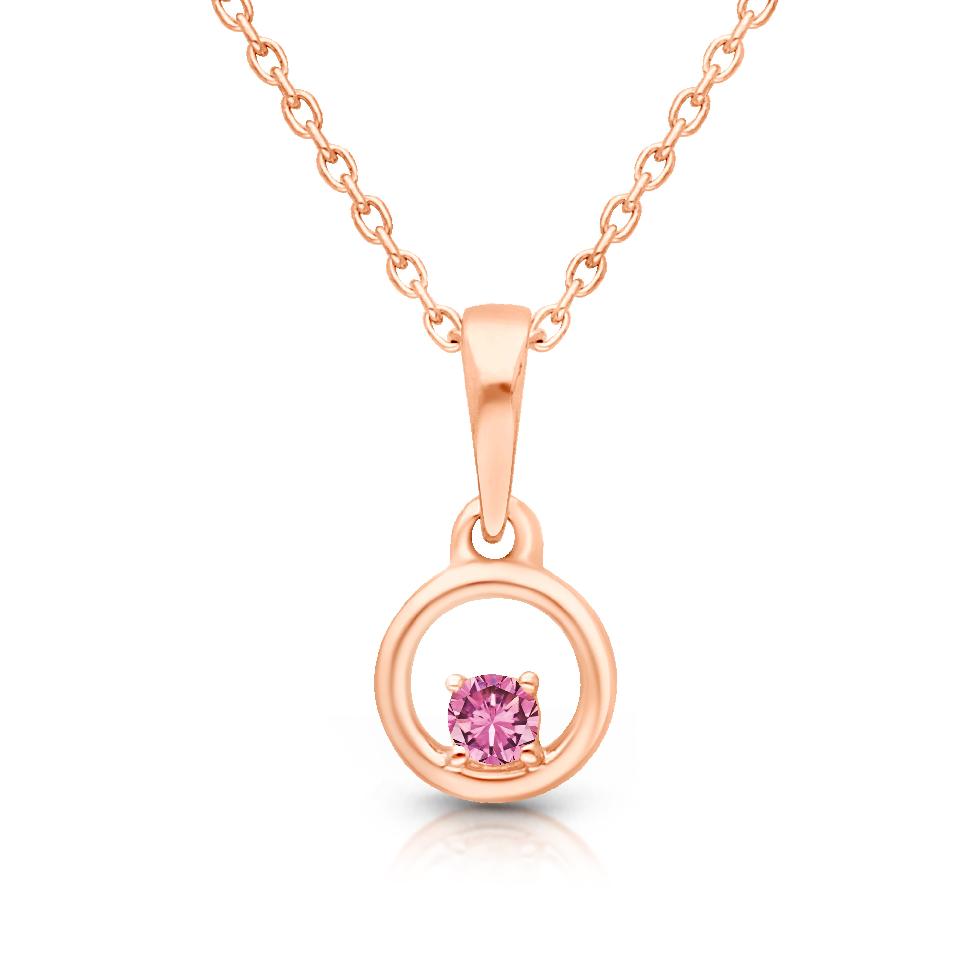 Rose Open Circle Pink Sapphire Pendant