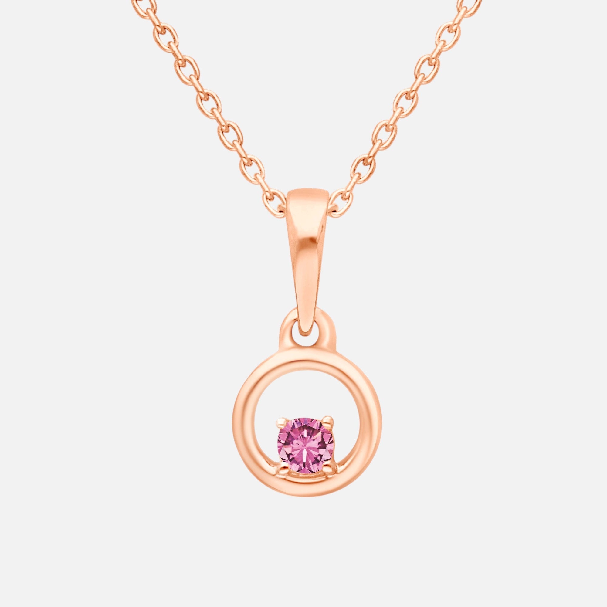 Rose Open Circle Pink Sapphire Pendant Pink Sapphire