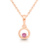 Rose Open Circle Pink Sapphire Pendant