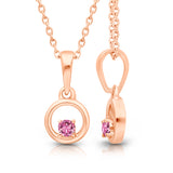 Rose Open Circle Pink Sapphire Pendant