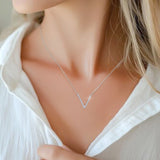 White Diamond V Necklace