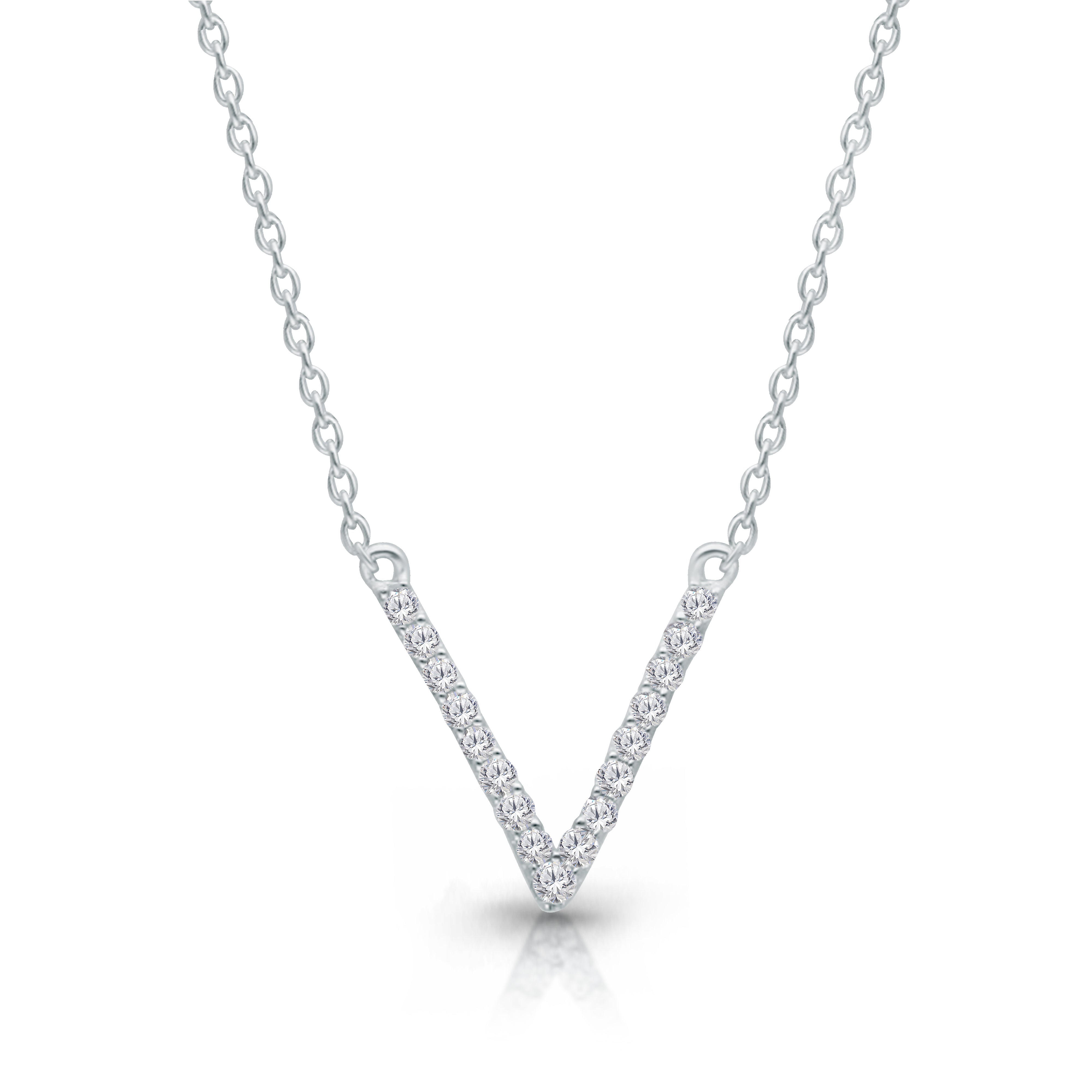 White Diamond V Necklace