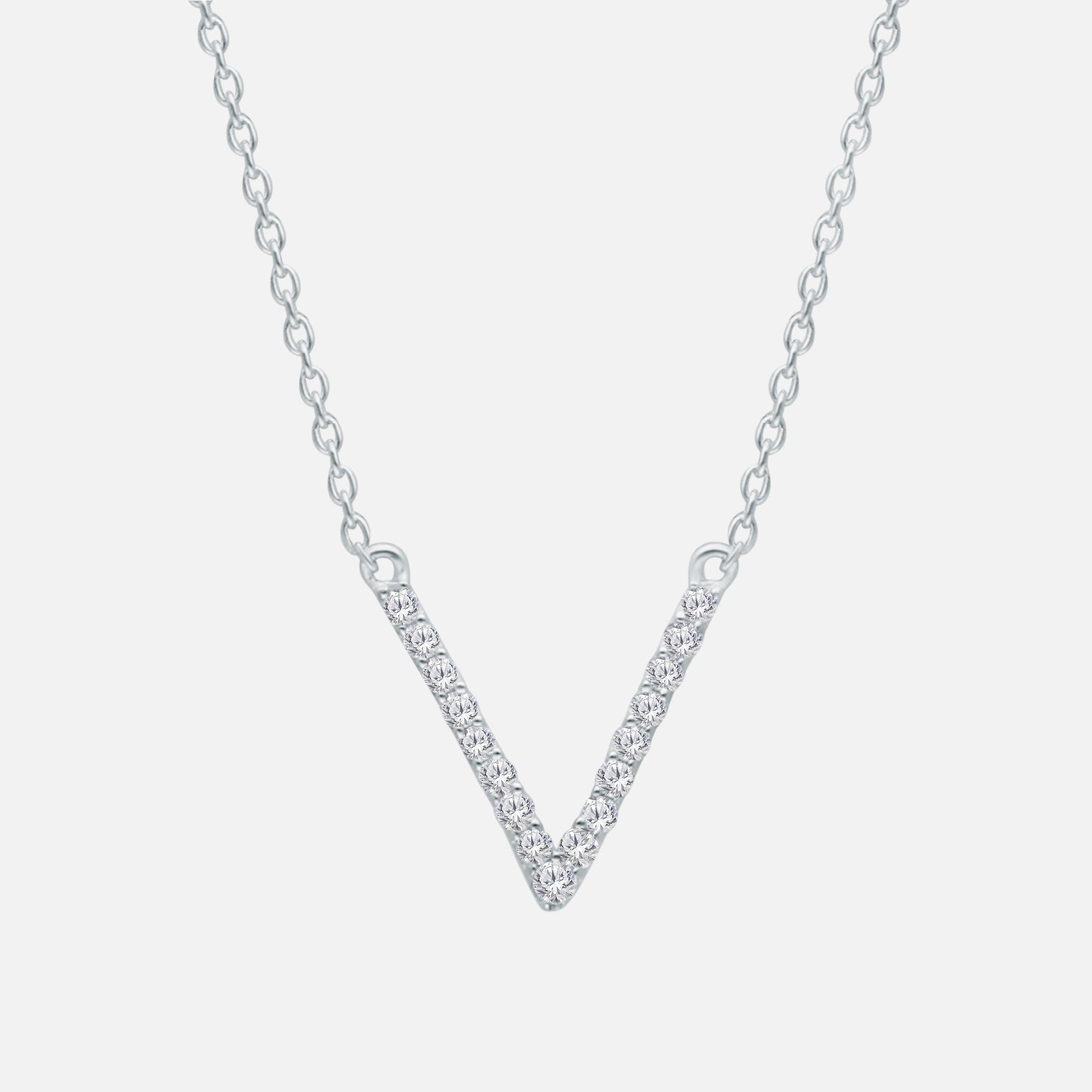 White Diamond V Necklace White Diamond