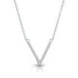 White Diamond V Necklace