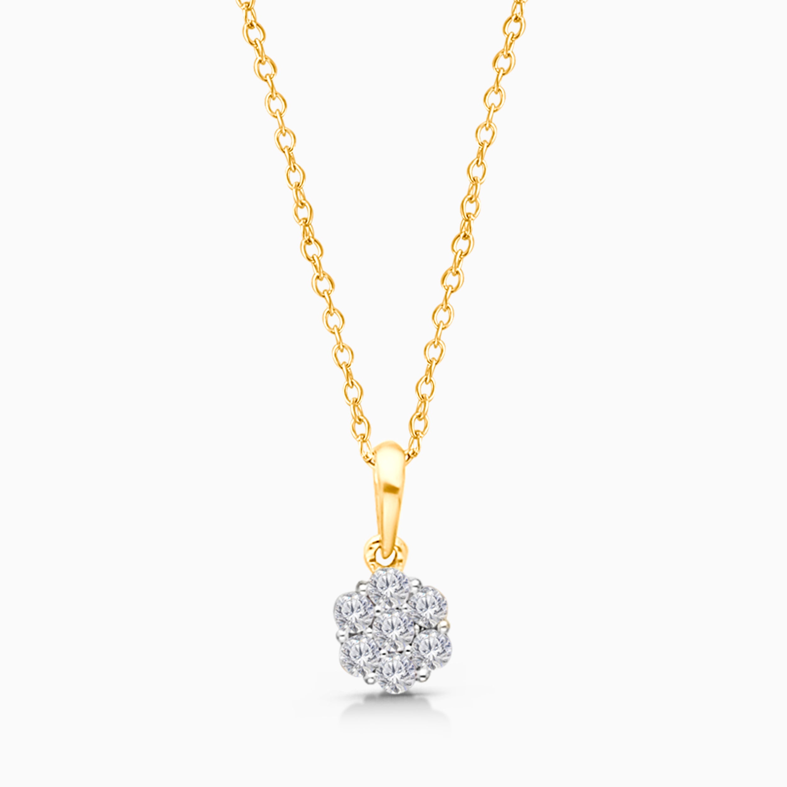 Yellow Gold Diamond Flower Pendant