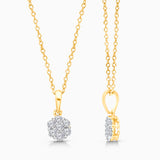 Yellow Gold Diamond Flower Pendant
