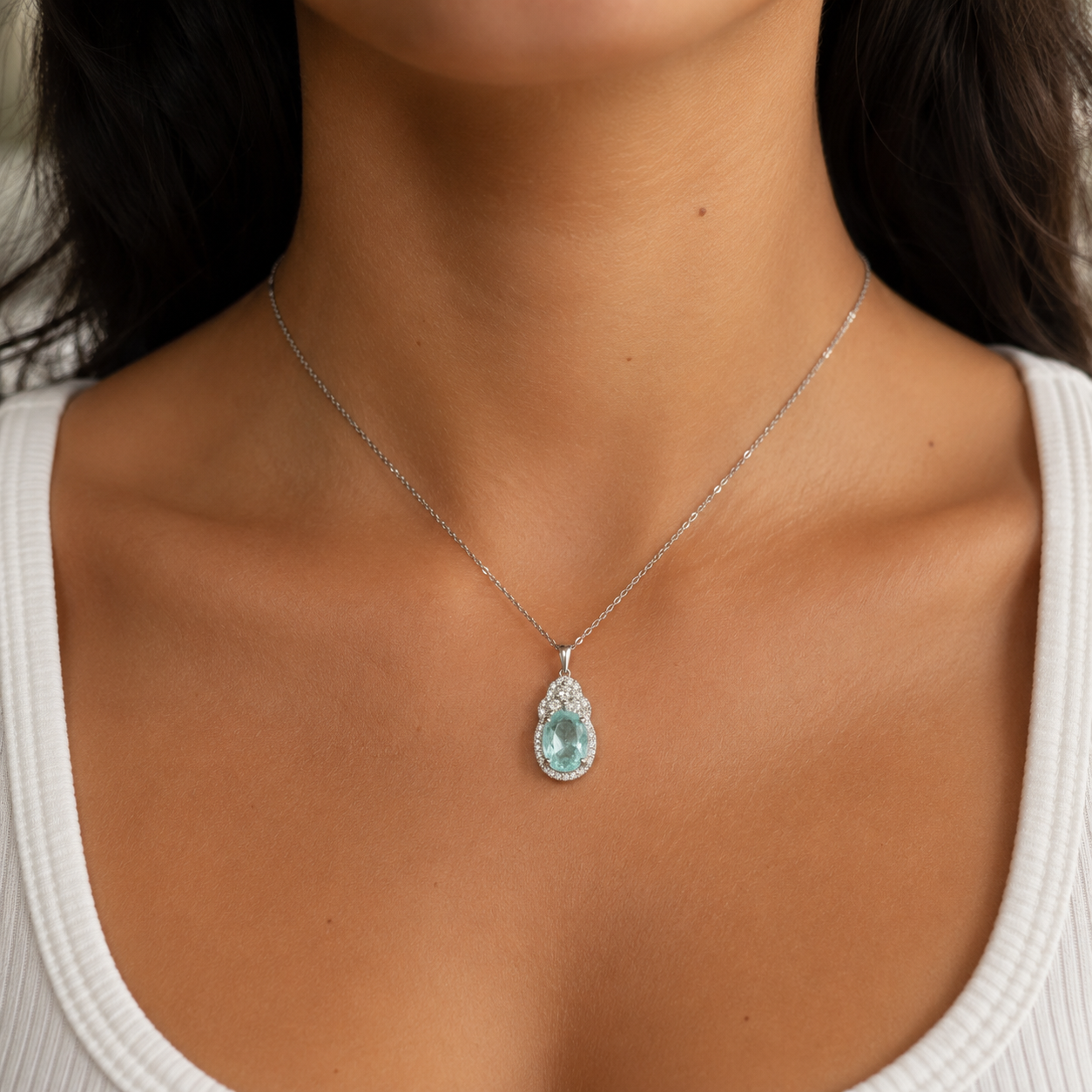 Certified Paraiba & Diamond Trio Necklace