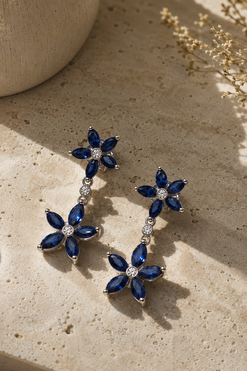 Dripping in Daisys Sapphire Earrings