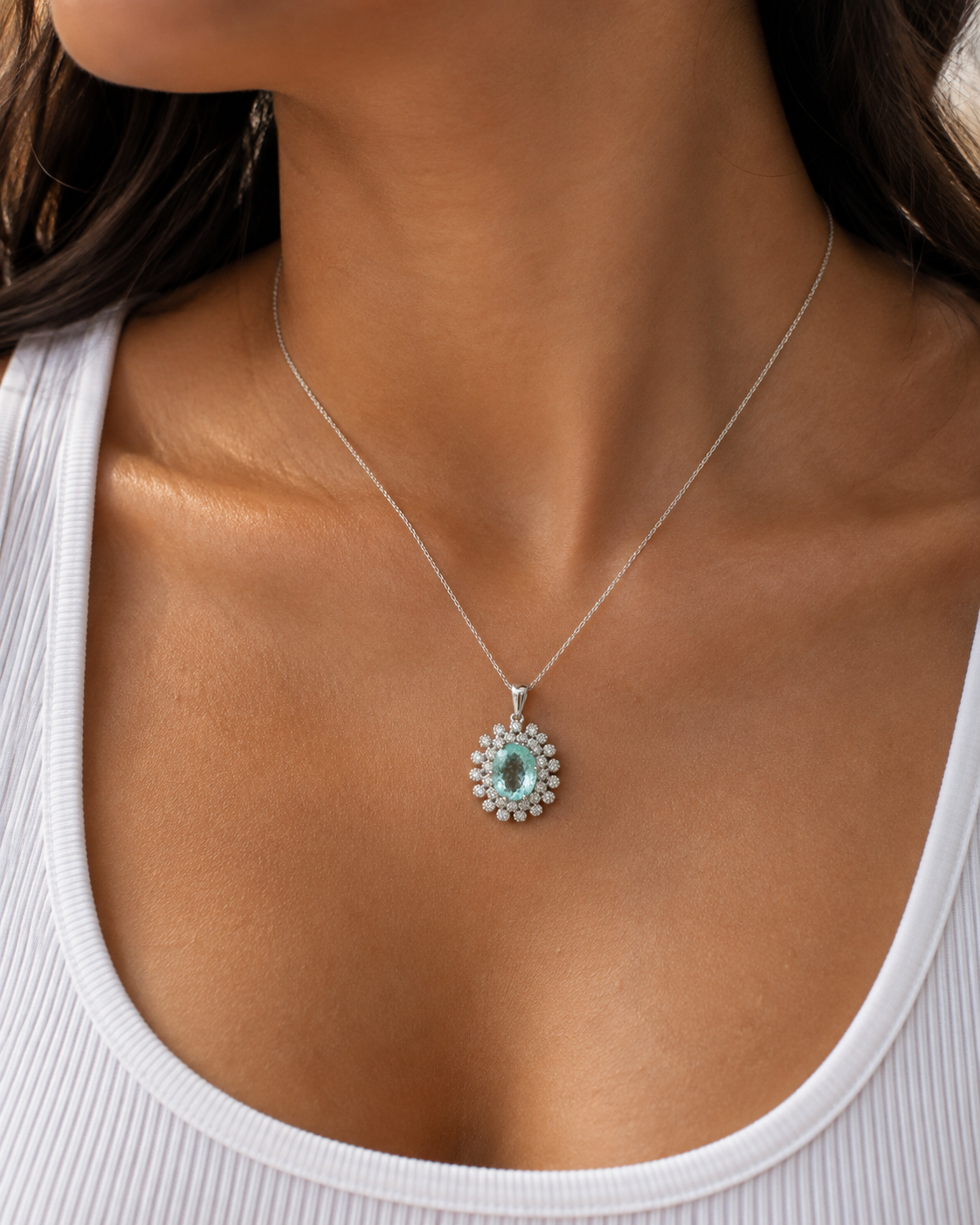 Certified Gentian Paraiba Necklace