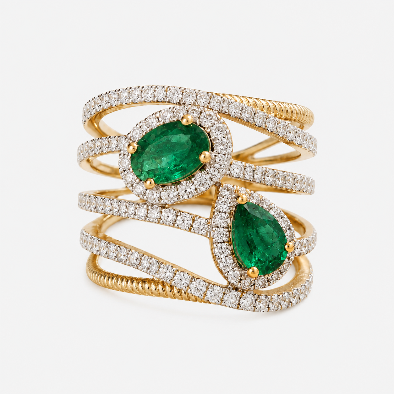 Ouroboros Emerald & Diamond Ring Emerald