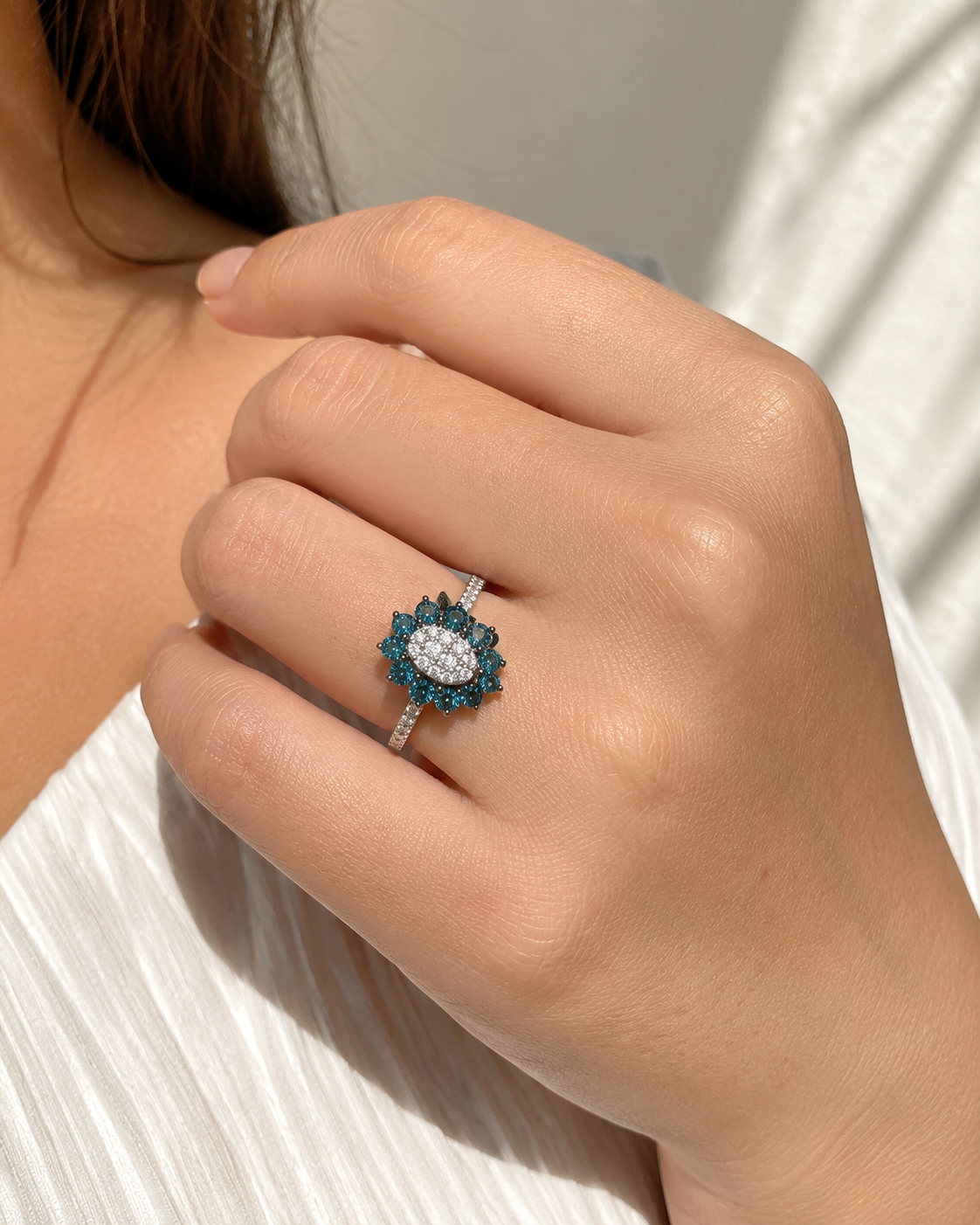 Blue Orchid Diamond Ring blue diamond