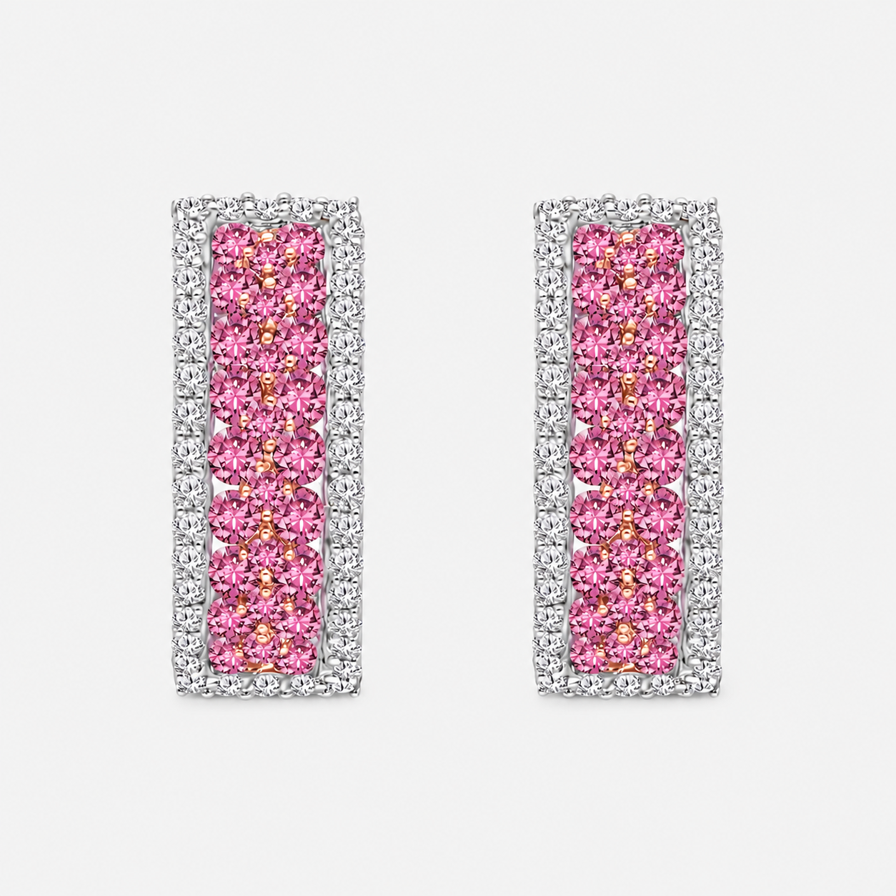 Bold Pink Sapphire Hoops Pink Sapphire