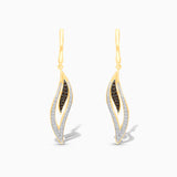 Diamond Feather Drop Earrings
