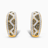 Inverse Trillion Pave Coco & White Diamond Hoops