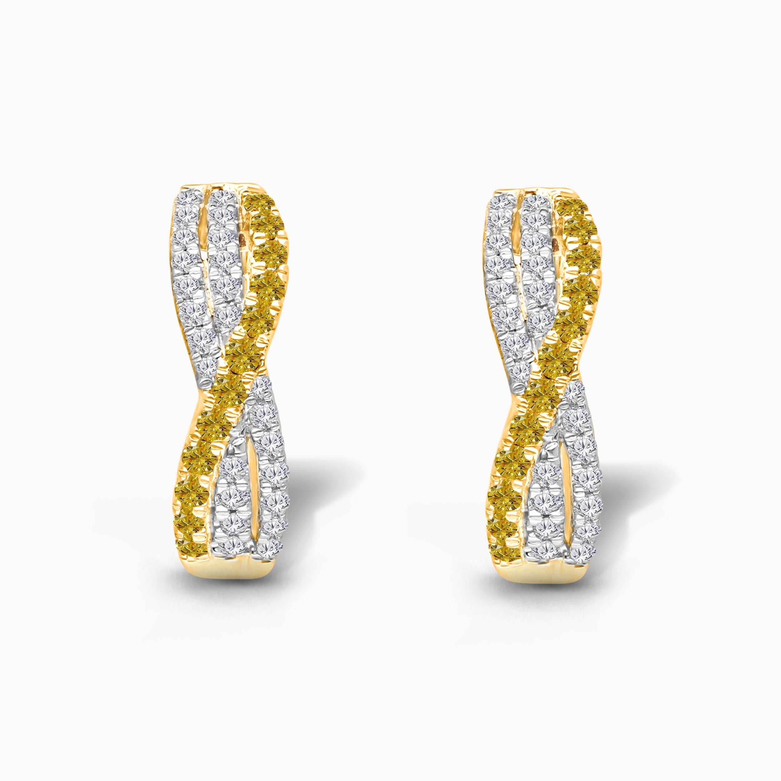 Yellow & White Diamond Twist Huggies Yellow Diamond