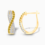 Yellow & White Diamond Twist Huggies Yellow Diamond
