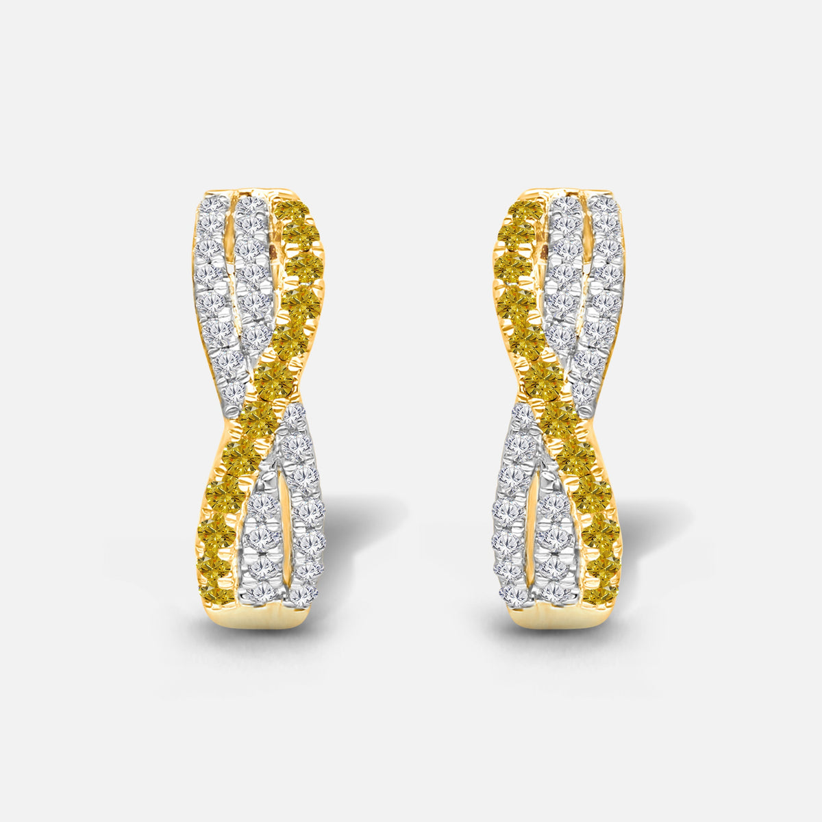 Yellow & White Diamond Twist Huggies Yellow Diamond