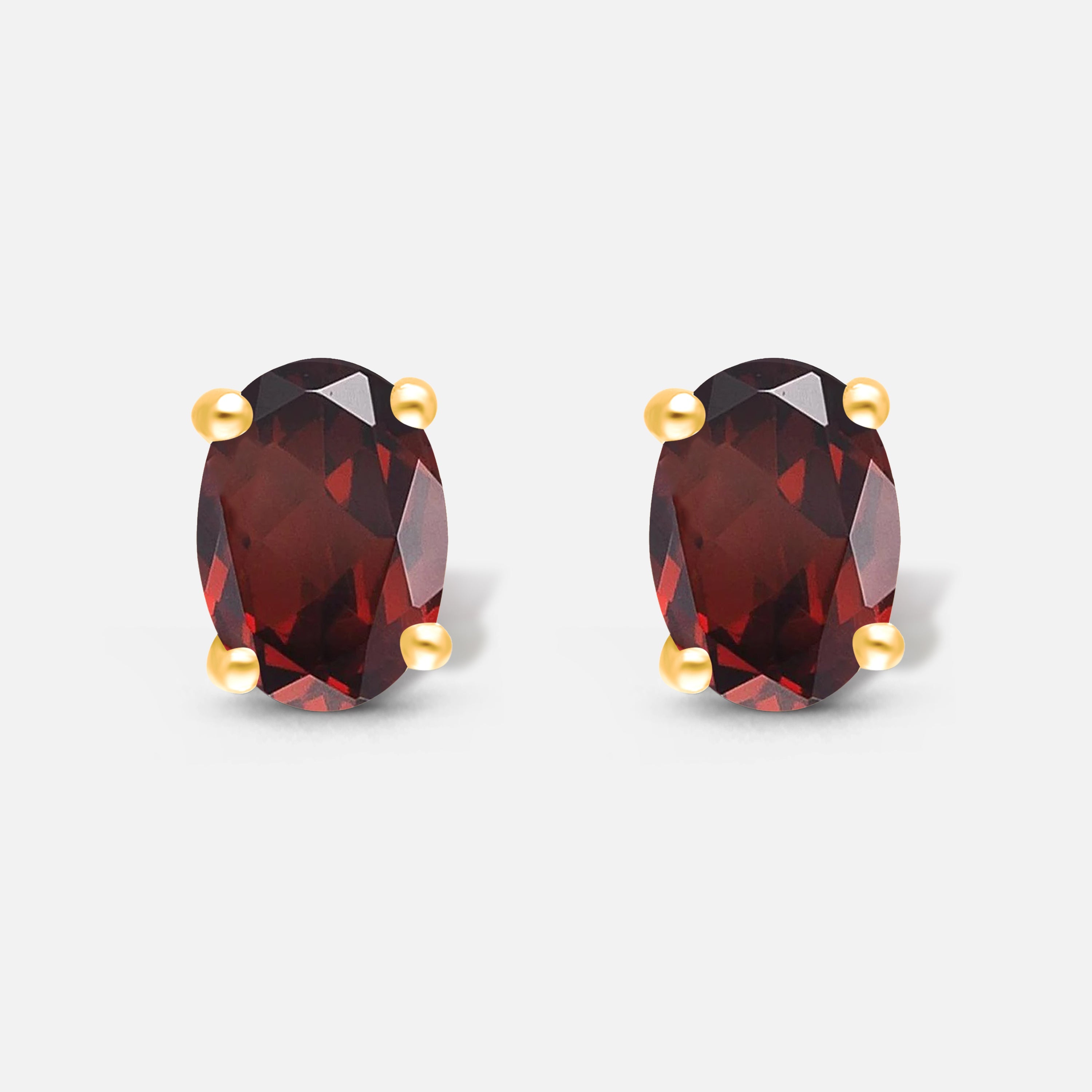 Garnet Oval Studs Garnet