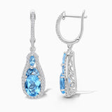 Oasis Blue Topaz Dangle Earrings