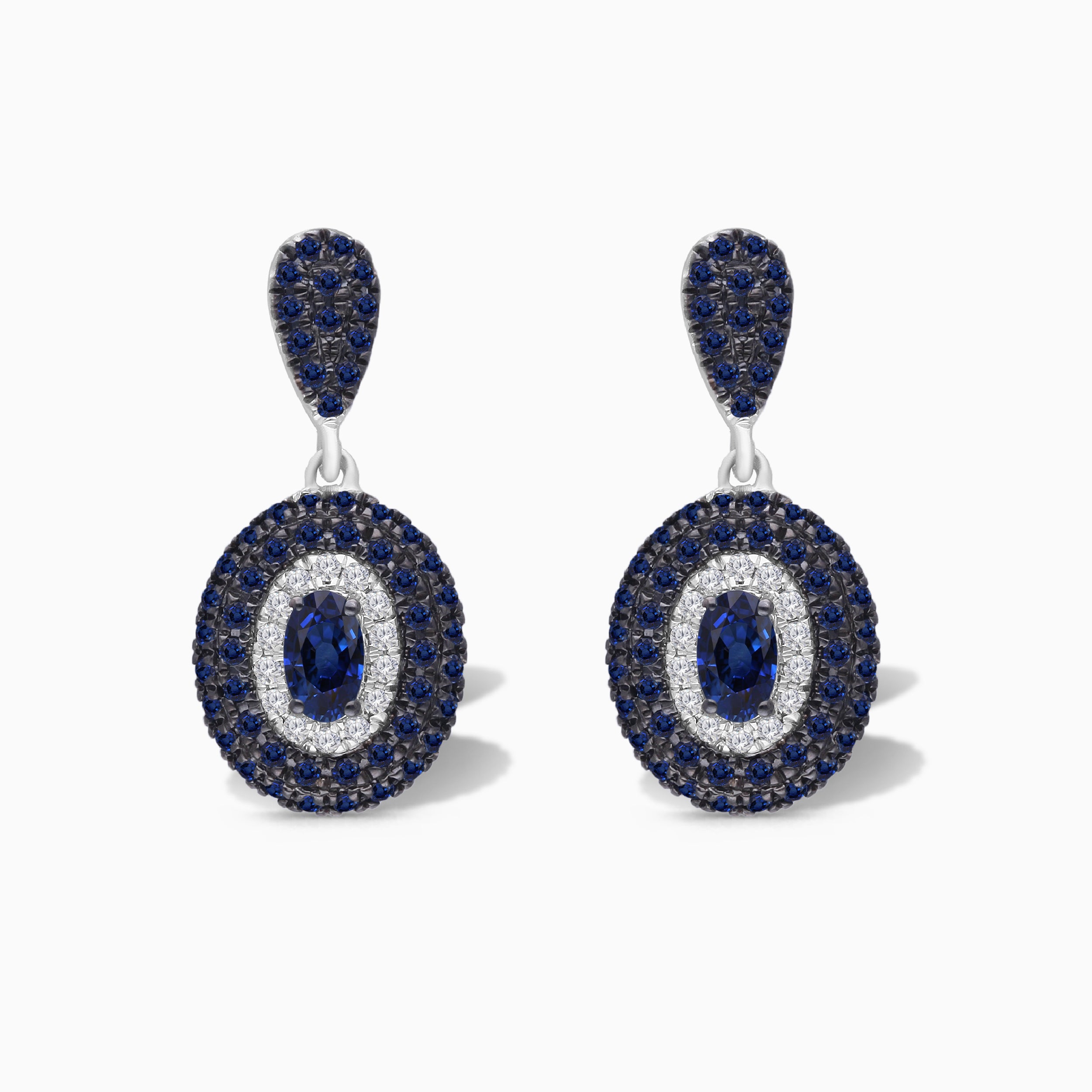 Sapphire and Diamond Oval Drops