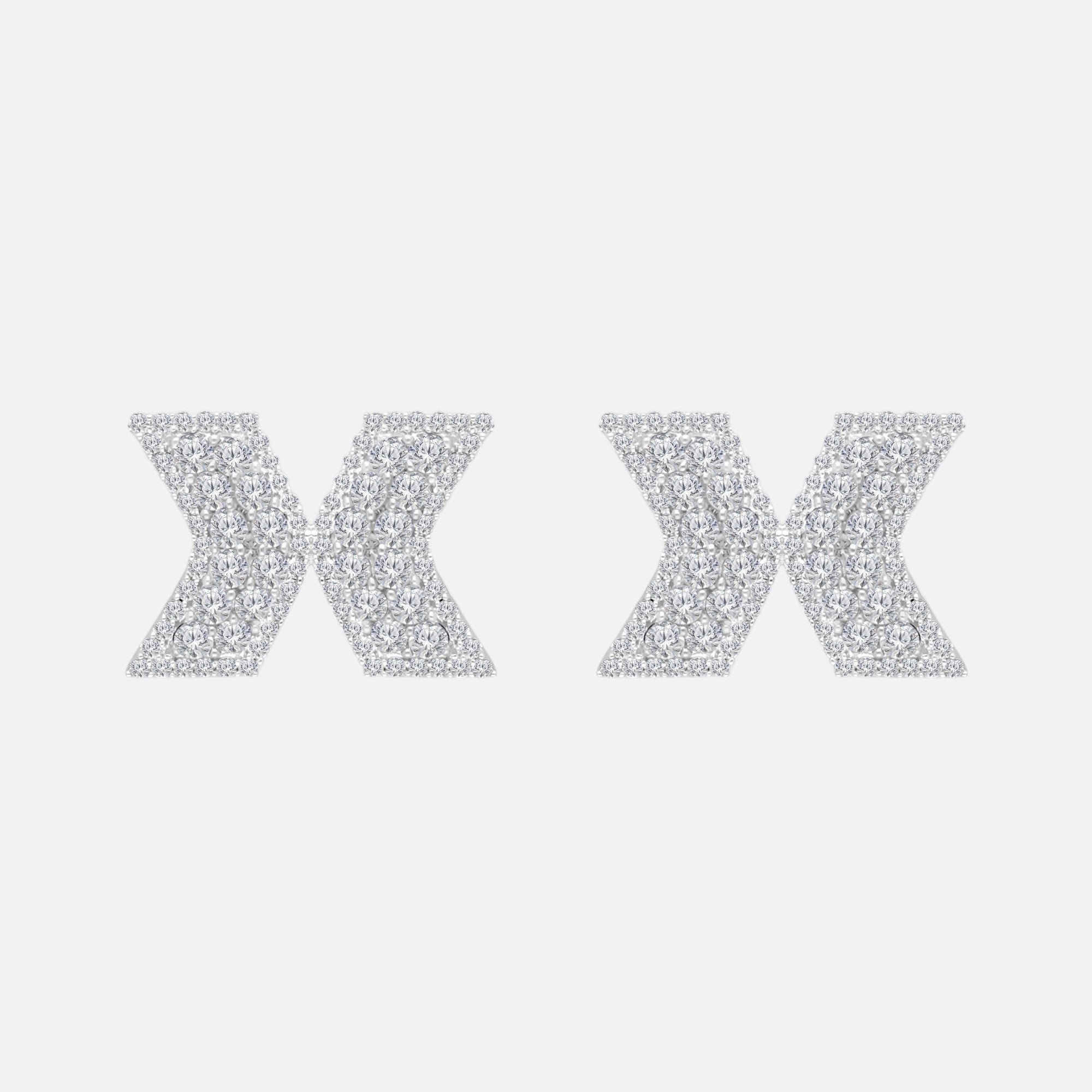 Mirrored Diamond Studs White Diamond