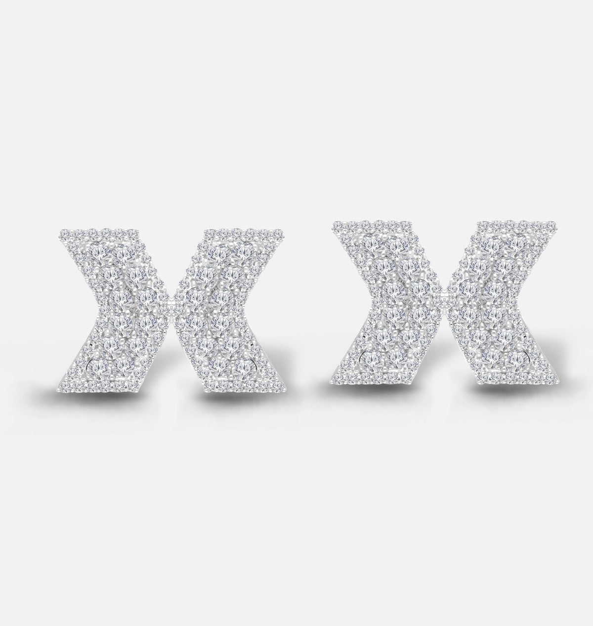 Mirrored Diamond Studs White Diamond