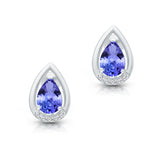 White Gold Tanzanite & Diamond Heirloom Earrings HEIRLOOM