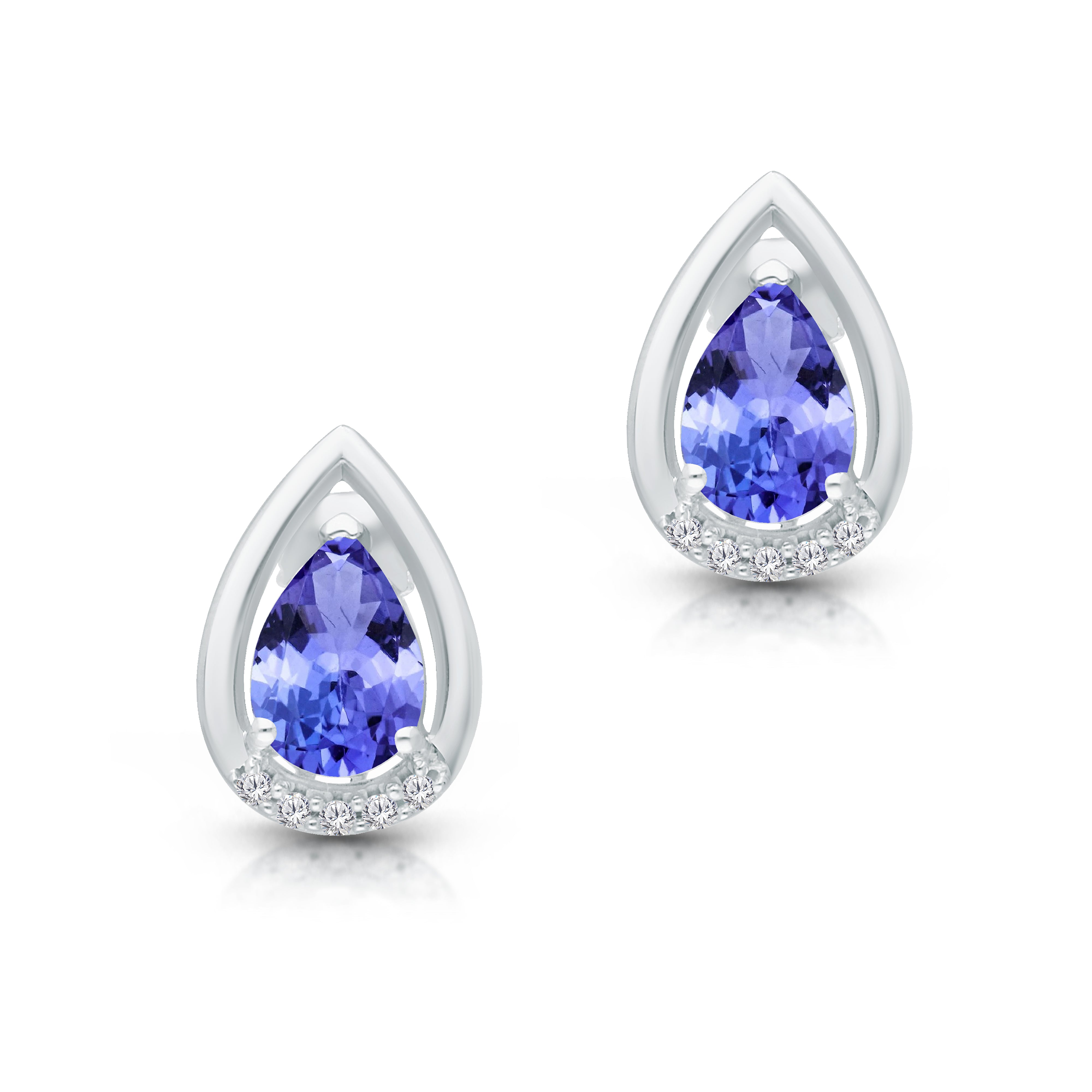 Portrait Tanzanite & Diamond Pear Studs