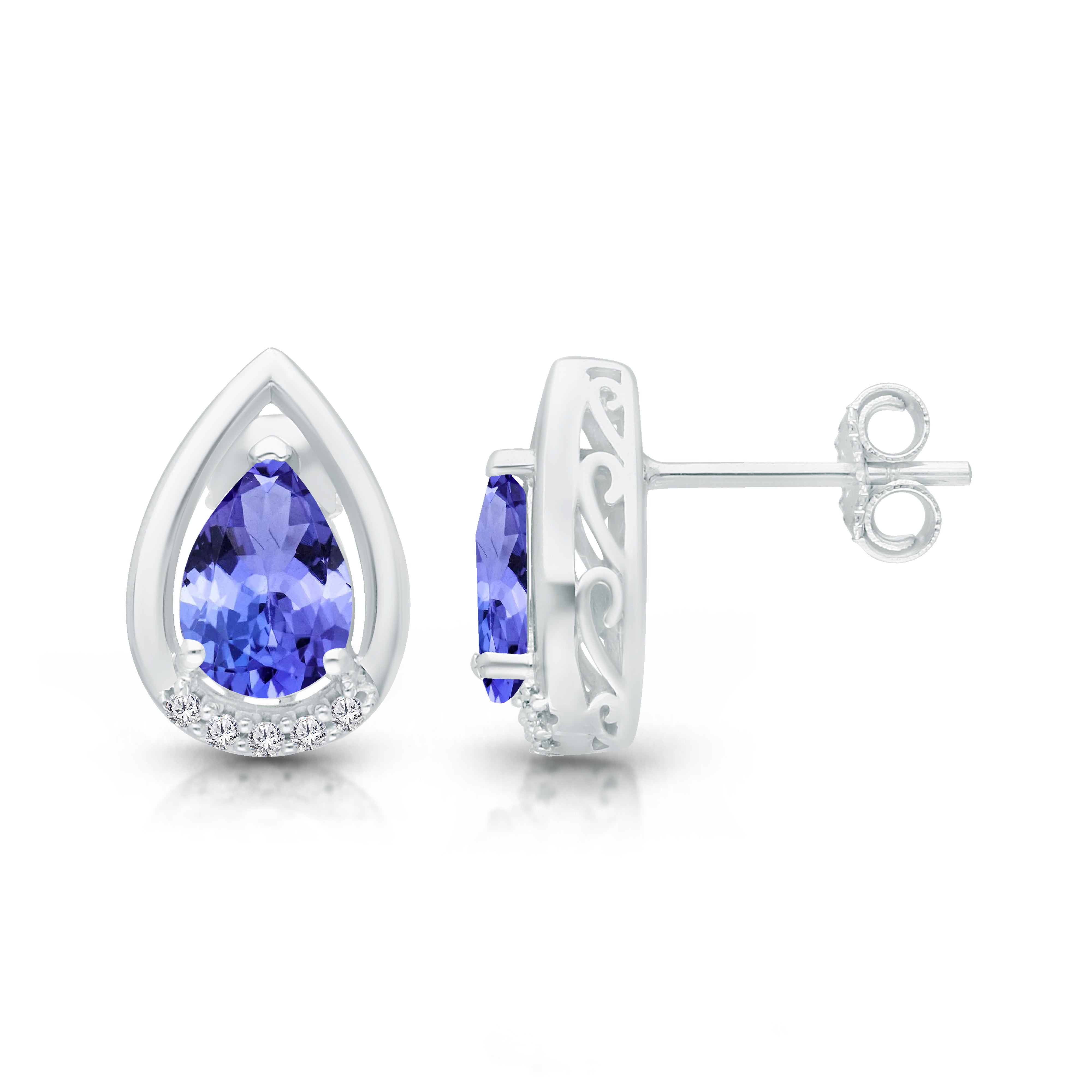 Portrait Tanzanite & Diamond Pear Studs