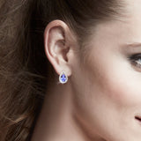 White Gold Tanzanite & Diamond Heirloom Earrings HEIRLOOM