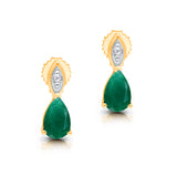 Pear Droplet Emerald Studs