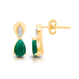 Pear Droplet Emerald Studs