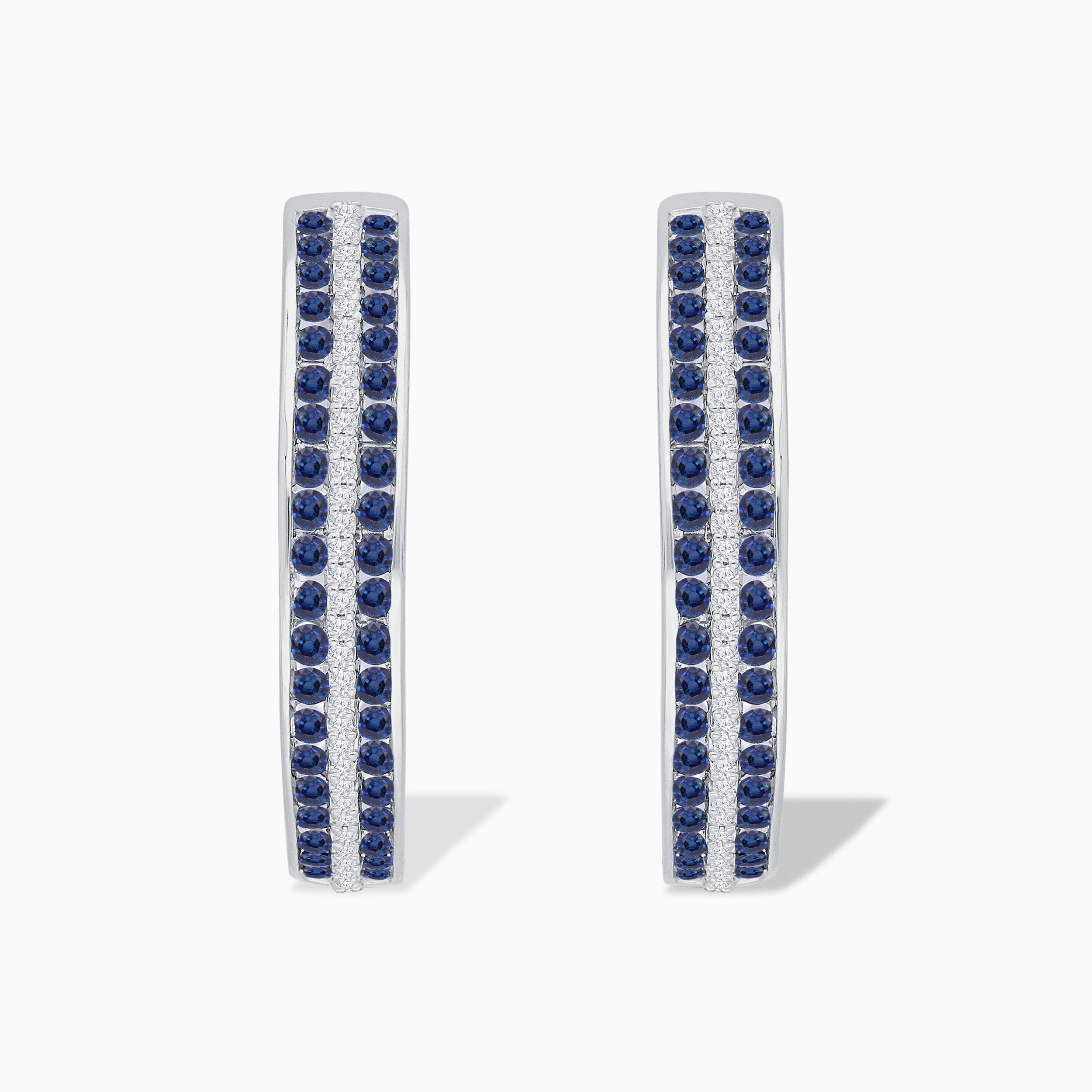 Dual Row Sapphire & Diamond Hoops
