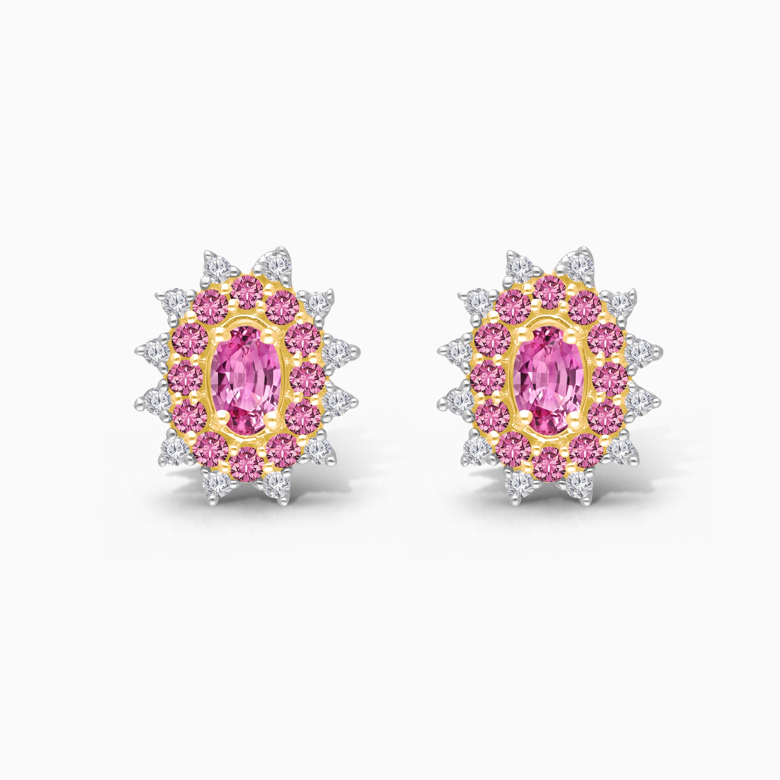 Rose & Thorn Pink Sapphire & Diamond Studs