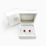 Pave Ruby & Diamond Halo Studs