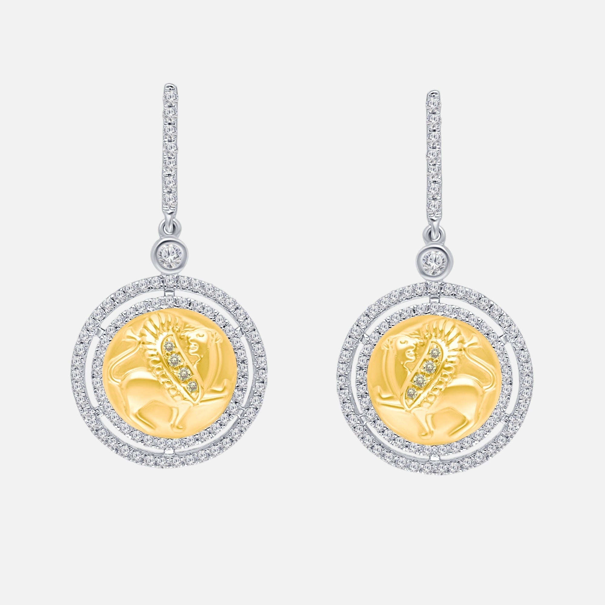Dual Halo Griffiness Dangle Earrings GRIFFINESS