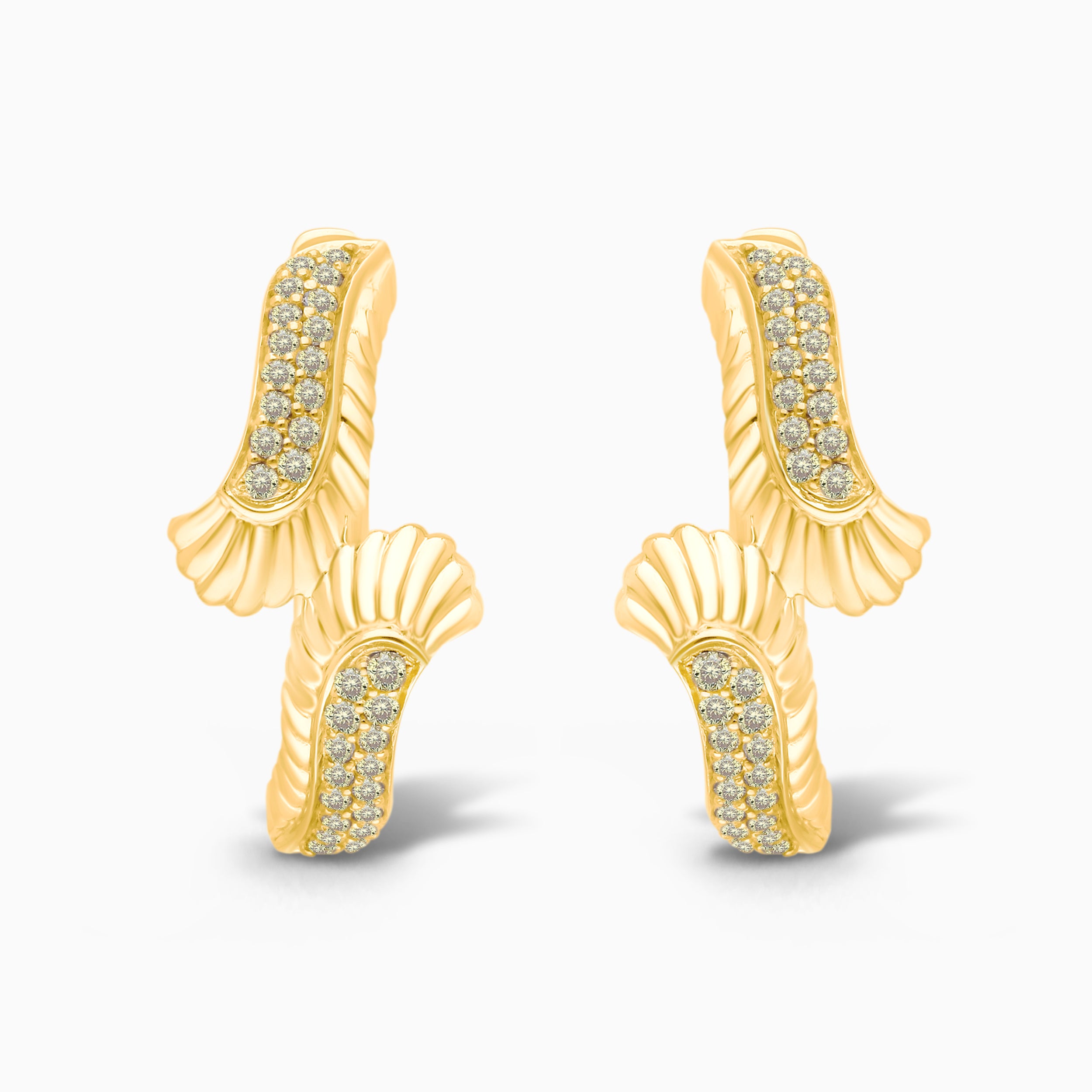 Yellow Diamond Griffiness Winged Hoops