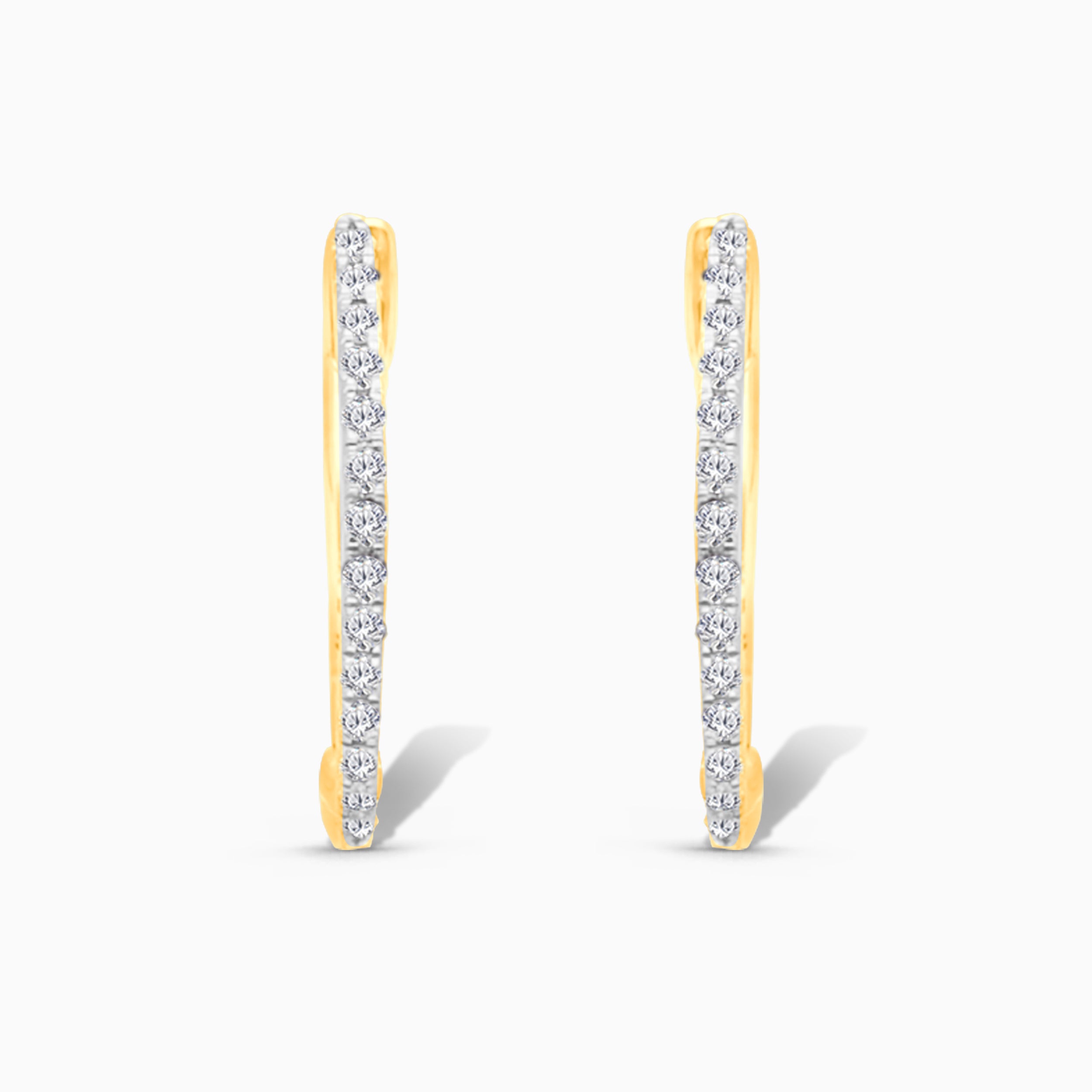 White Diamond Pave Huggies