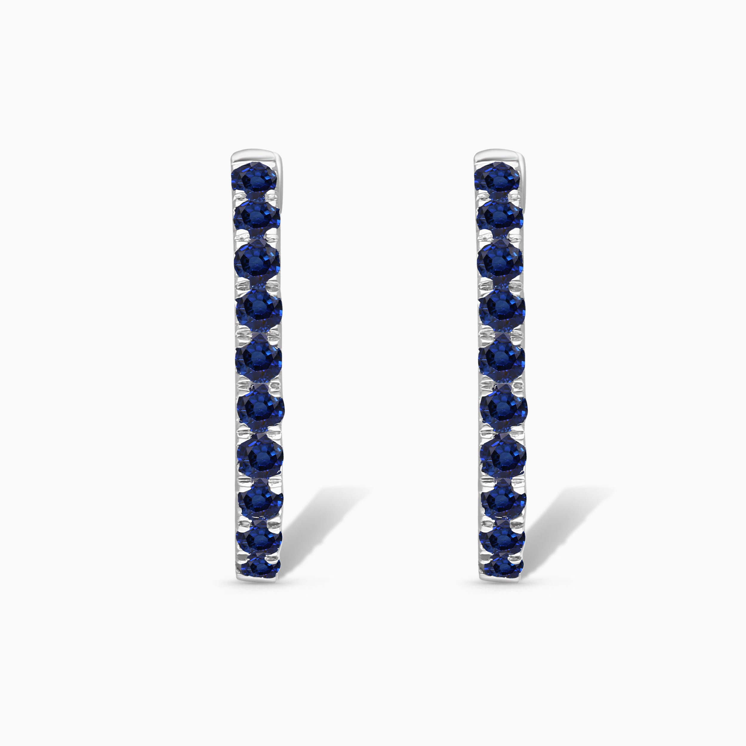 Pave Blue Sapphire Hoops