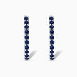 Pave Blue Sapphire Hoops