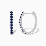 Pave Blue Sapphire Hoops