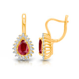 Yellow Gold Ruby & Diamond Heirloom Earrings HEIRLOOM