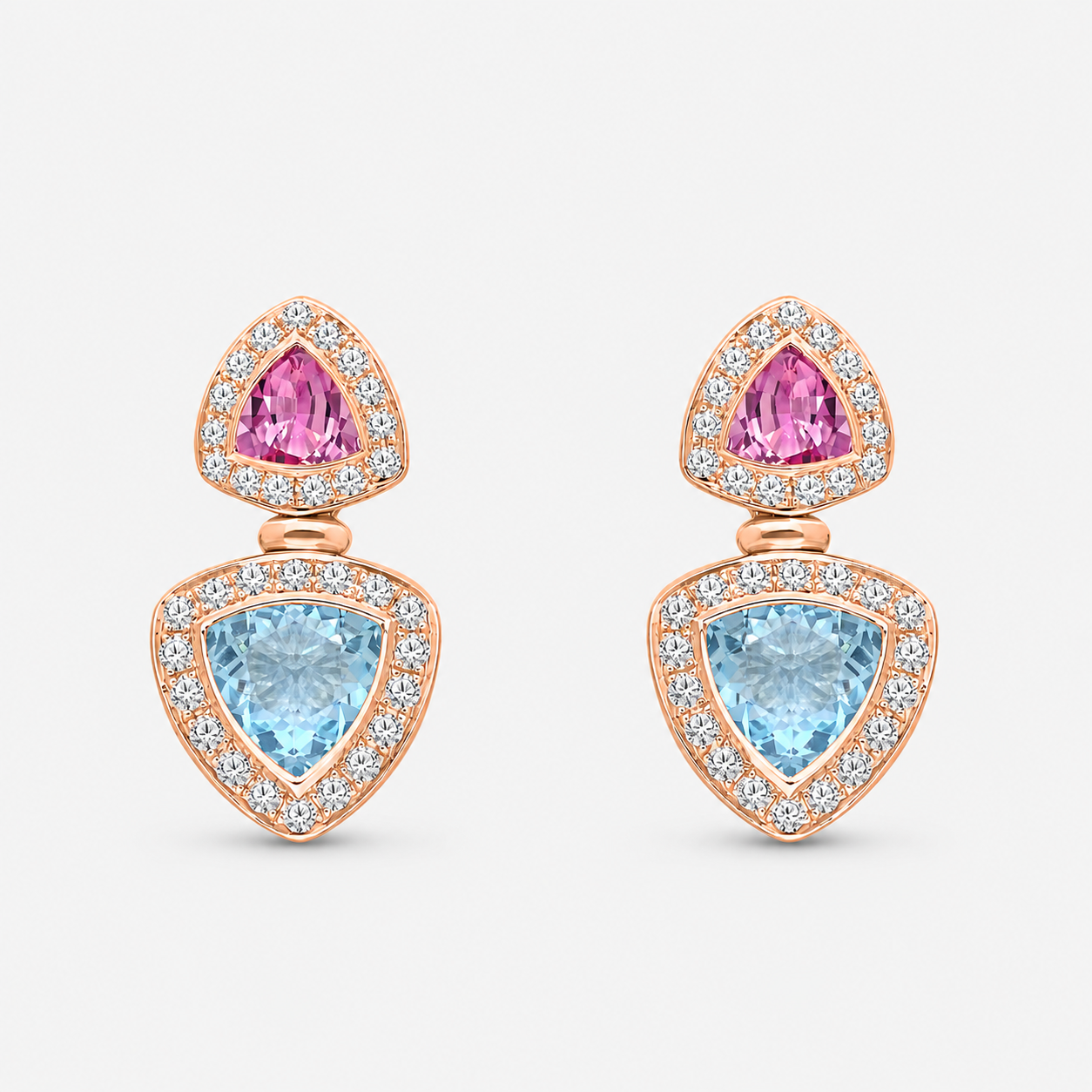 Mermaid Trillion Drop Studs Aquamarine