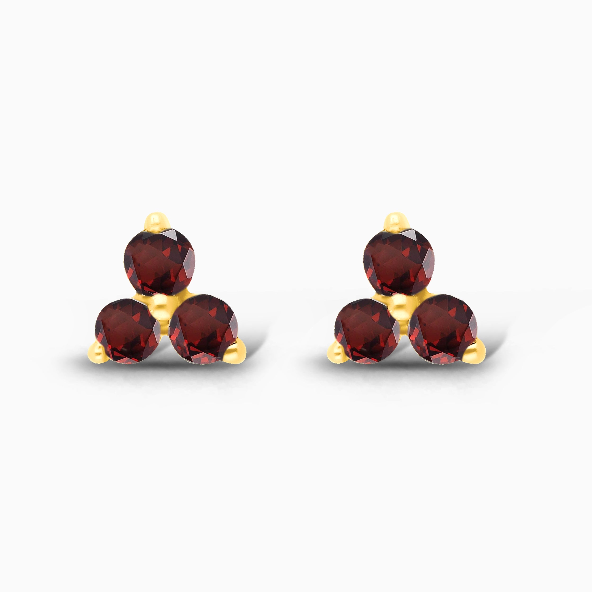 Garnet Trio Studs Garnet