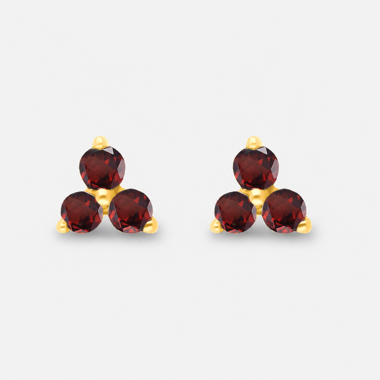 Garnet Trio Studs Garnet