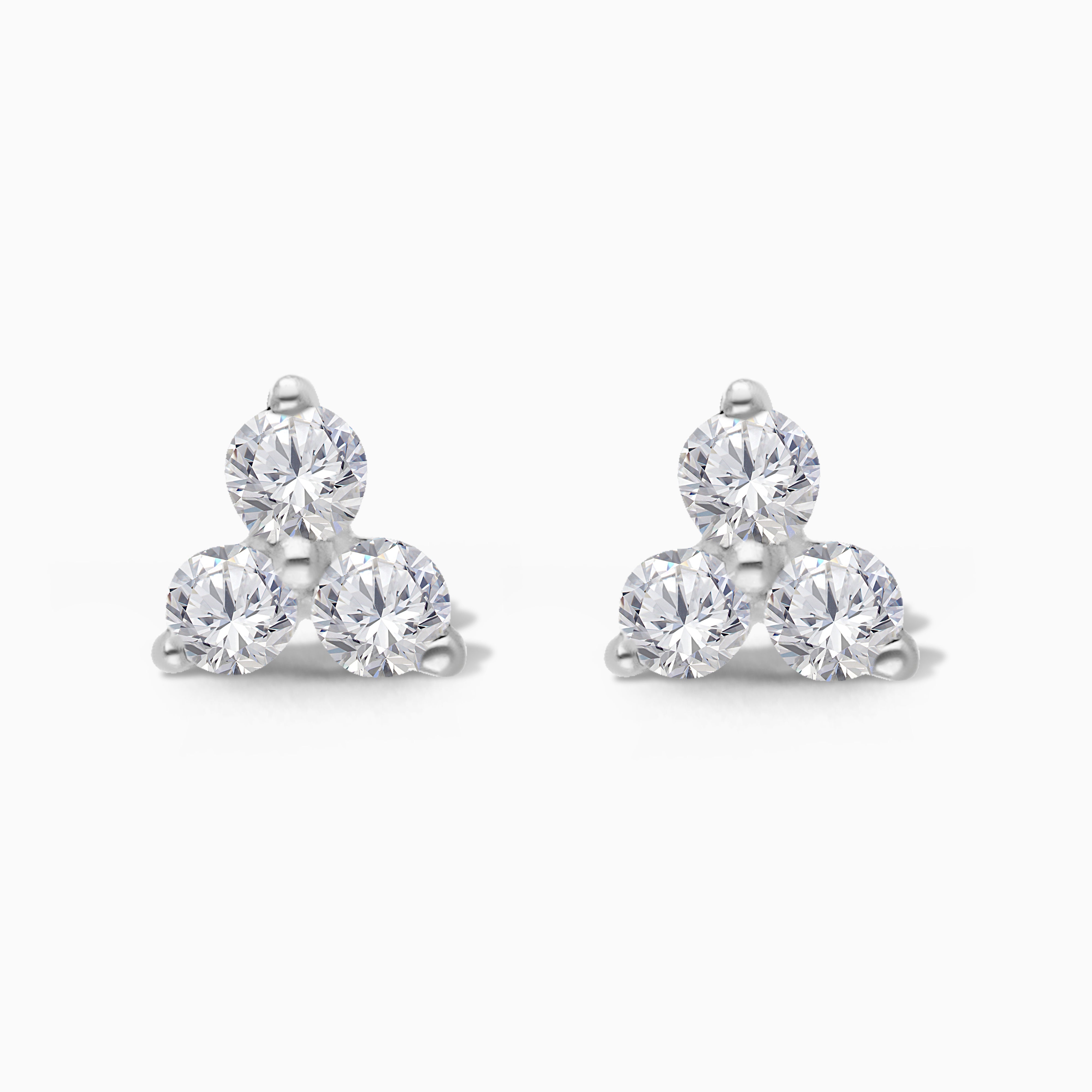White Diamond Trio Studs